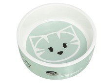 Keramická miska s kočkou a myší: zelená